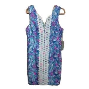 NWT Lilly Pulitzer Target Shift Dress My Fans Shell Blue 6
